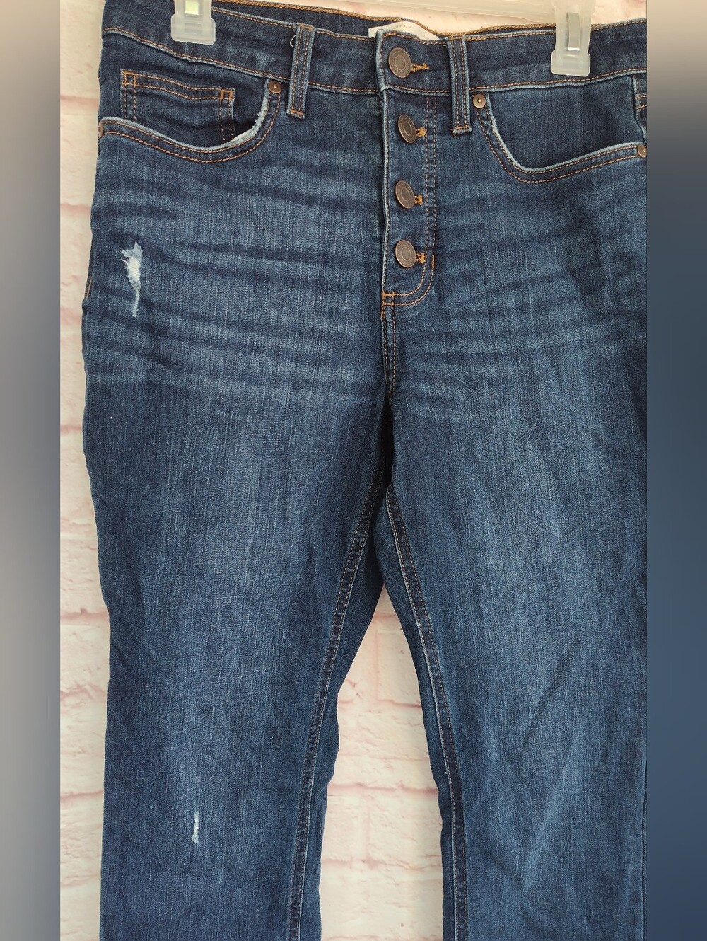 Lauren Conrad Skinny Jeans Women's Size 8 Button Fly Dark Wash Raw Hem